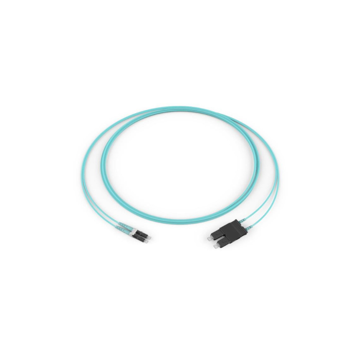 1 m LC Duplex – SC Duplex ClearCurve® Multimode 50/125 µm OM3 Fibre Patch Cord