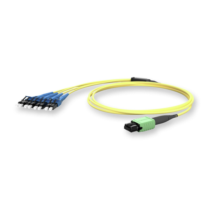 EDGE8 QSFP to SFP+ Staggered Harness, 8F, Bend-Improved SM (OS2), MTP® (Non-Pinned),
