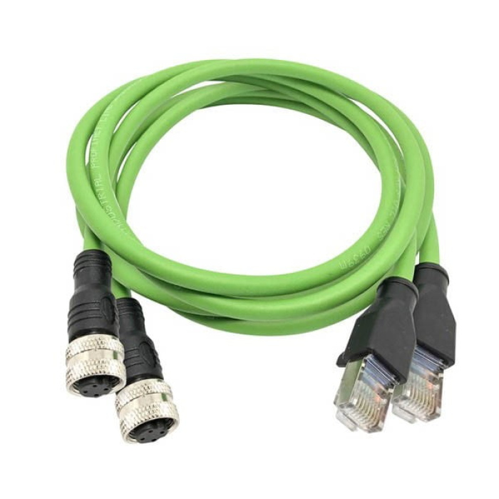 2 x RJ45 to M12 D coded 1m adapter cable