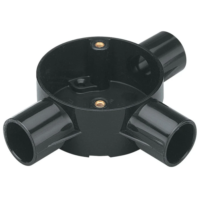 20mm Supertube, tee circular box, black