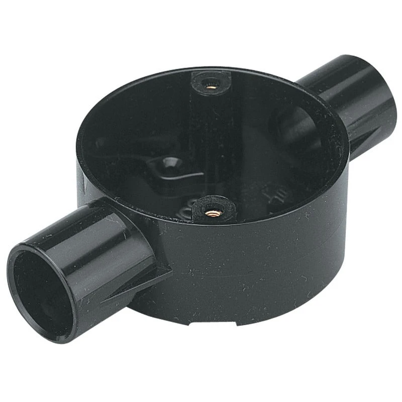 20mm Supertube, through circular box, black 20mm Supertube, through circular box, black