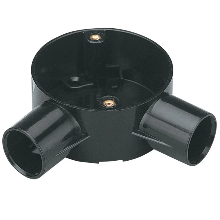 25mm Supertube, angle circular box, black
