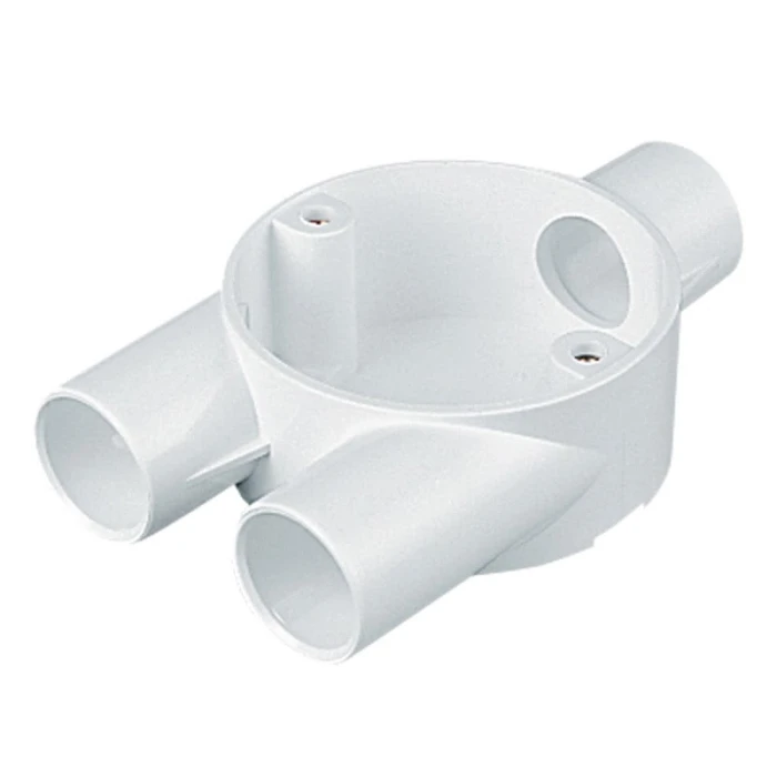 Circular Y branch box for 25mm round