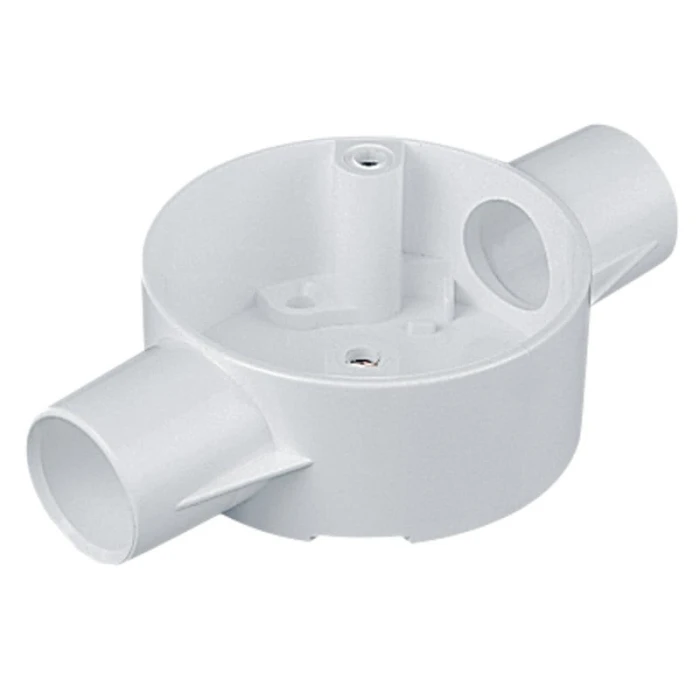 Circular through box for 25mm round