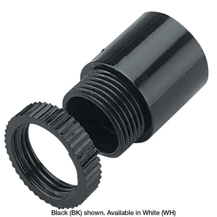 25mm Supertube, male adaptor, black