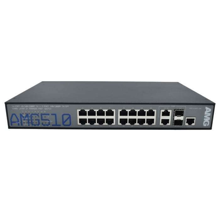 16 x 10/100/1000TX 30W PoE (290W Budget) & 2 x 100/1000M RJ45/SFP Combo 16 x 10/100/1000TX 30W PoE (290W Budget) & 2 x 100/1000M RJ45/SFP Combo