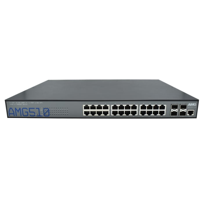 24 x 10/100/1000TX & 4 x 100M/1G/2.5G/10G SFP+, Dual Redundant Hot Swappable PSUs 24 x 10/100/1000TX & 4 x 100M/1G/2.5G/10G SFP+, Dual Redundant Hot Swappable PSUs