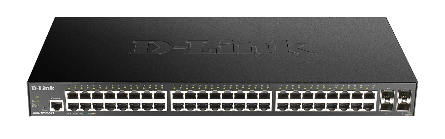 DGS-1250 Series – 48-port Gigabit Smart Managed Switch with 4x 10G SFP+ ports DGS-1250 Series - 48-port Gigabit Smart Managed Switch with 4x 10G SFP+ ports