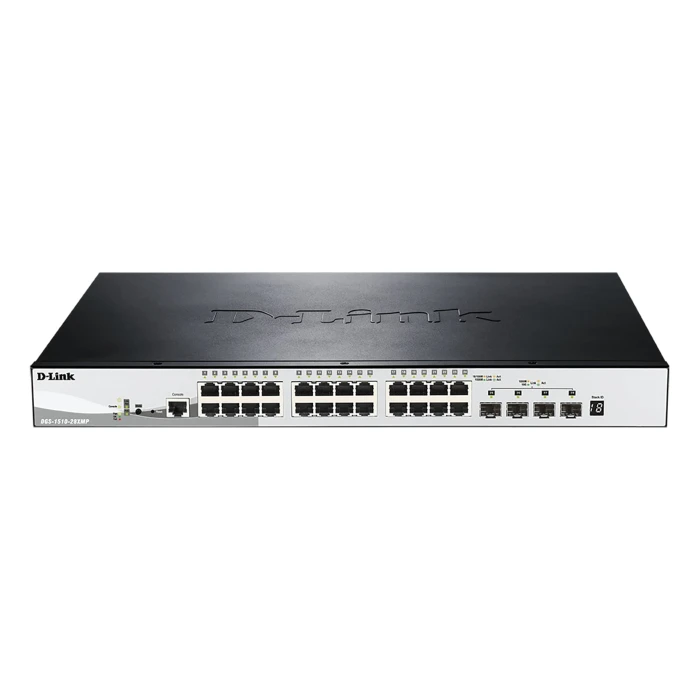 DGS-1510 Series – 28-Port Gigabit Stackable POE Smart Managed Switch including 4 10G SFP+ DGS-1510 Series - 28-Port Gigabit Stackable POE Smart Managed Switch including 4 10G SFP+
