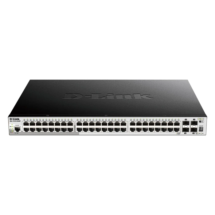 52-Port Gigabit Stackable POE Smart Managed Switch including 4 10G SFP+PoE budget 370W (w/o RPS); 740W (w/ RPS)