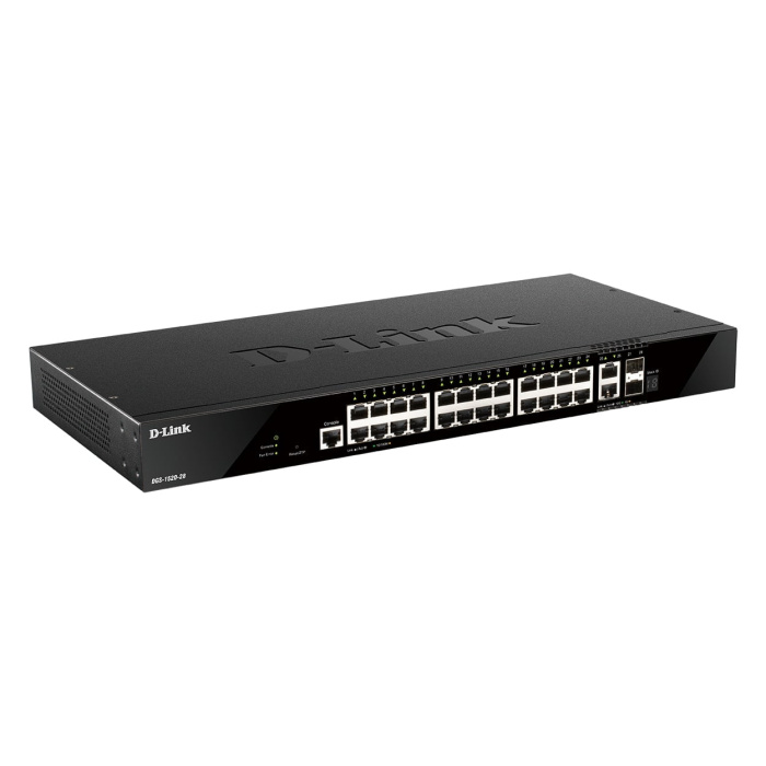 DGS-1520 Series – 24 ports GE + 2 10GE ports + 2 SFP+  Stackable Smart Managed Switch