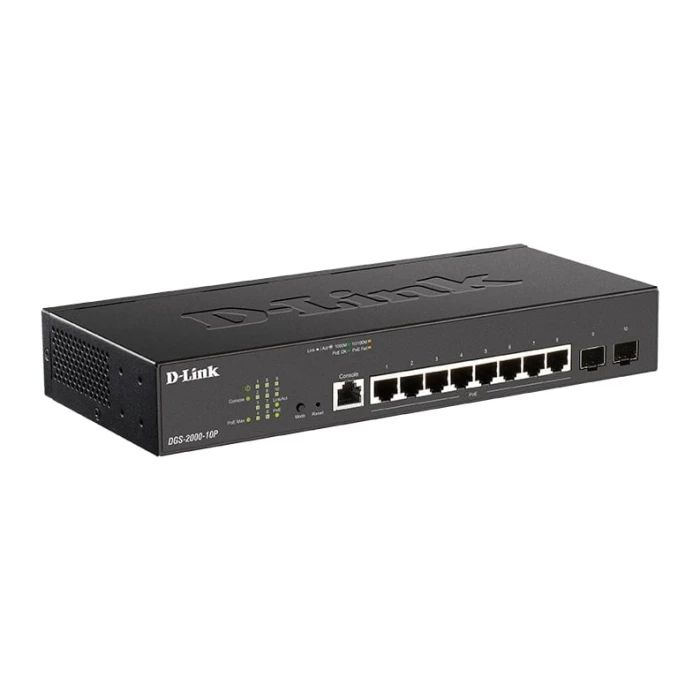 DGS-2000 Series - 8-port Gbit PoE Managed Switch incl. 2 x SFP