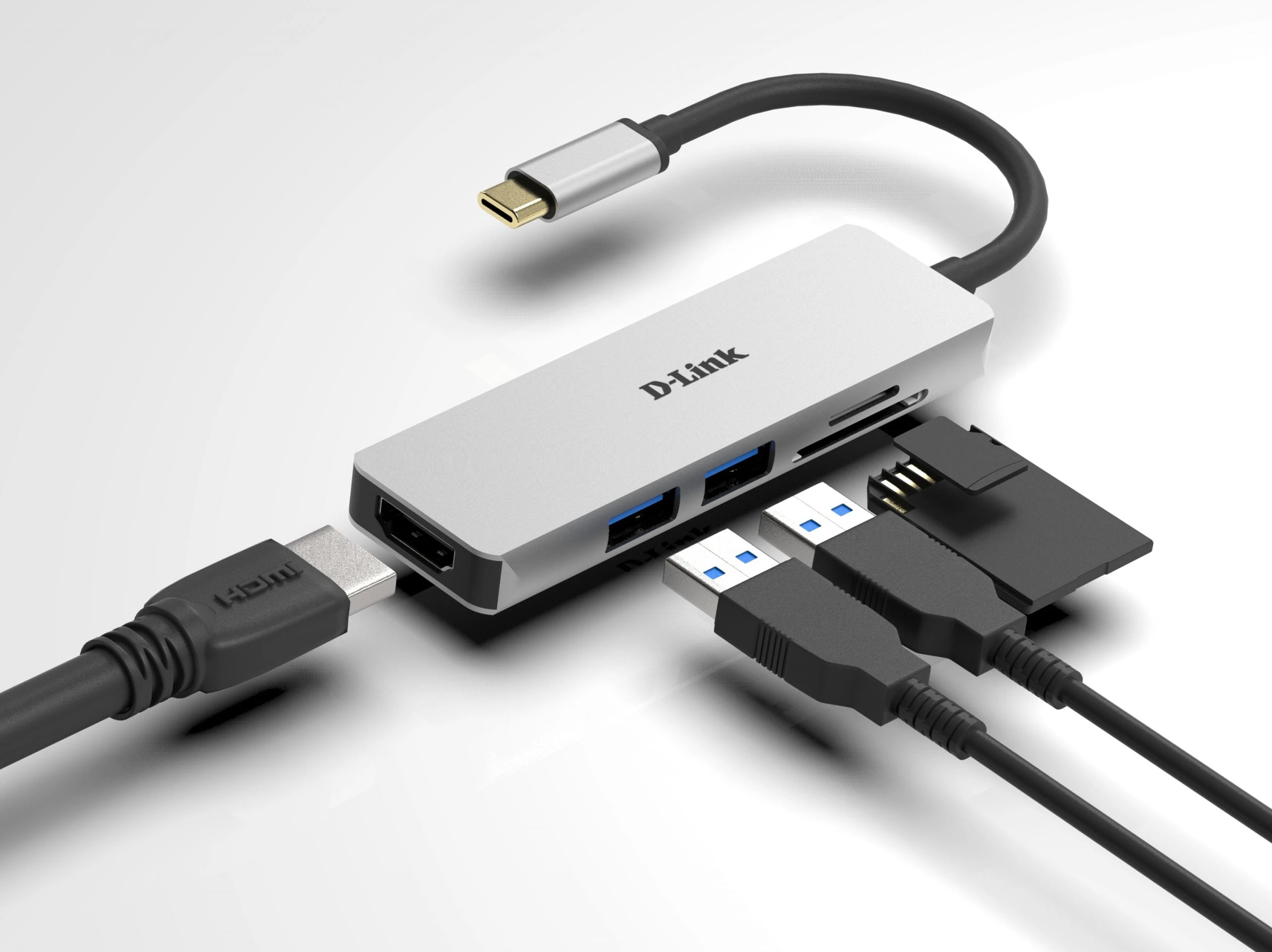 5-in-1 USB-C Hub with HDMI and SD/microSD Card Reader 5-in-1 USB-C Hub with HDMI and SD/microSD Card Reader