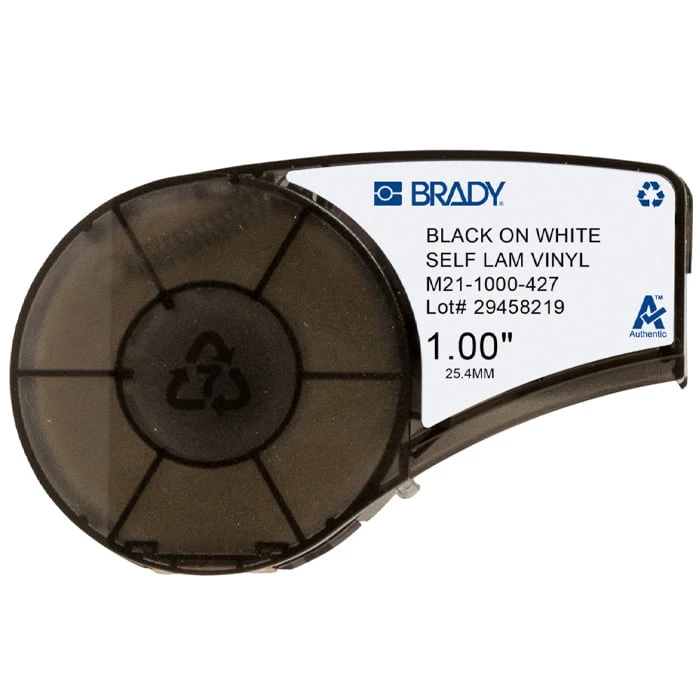 Self laminating label 1" high with 9.53mm
