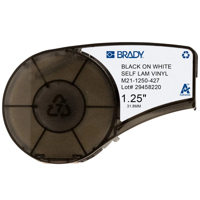 Self laminating label 1.25" high with 12.7mm