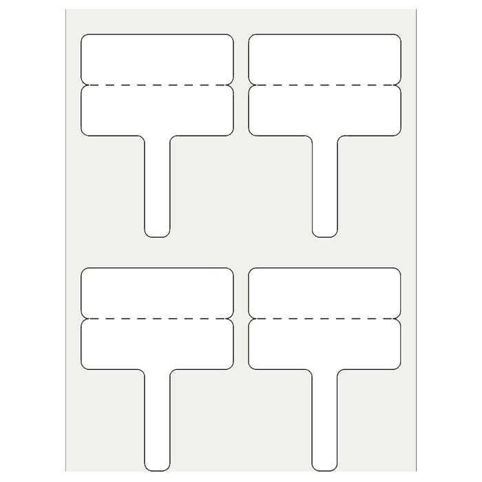 Fibre optic flag label. T style for mounting