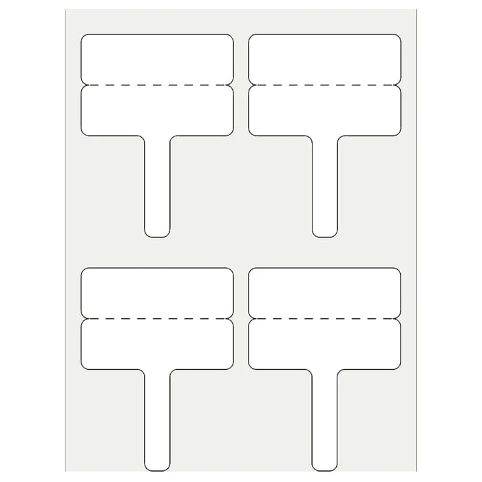Fibre optic flag label. T style for mounting