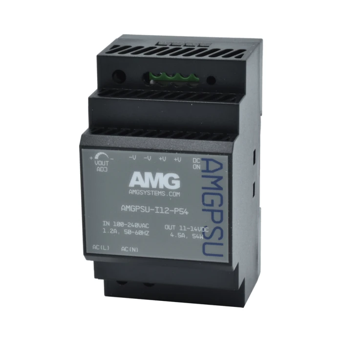 12 VDC, 54W (4.5A) Industrial Power Supply, DIN-Rail Mounting, -40°C to +70°C