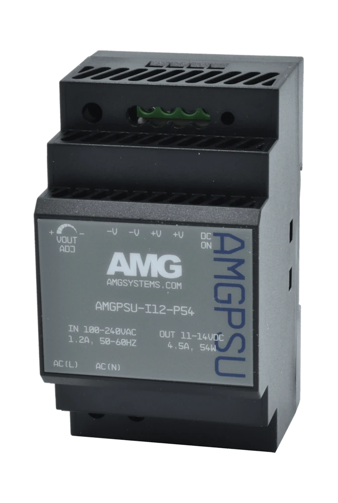 12 VDC, 54W (4.5A) Industrial Power Supply, DIN-Rail Mounting, -40°C to +70°C 12 VDC, 54W (4.5A) Industrial Power Supply, DIN-Rail Mounting, -40°C to +70°C