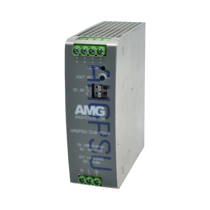 48 VDC, 240W (5A) Industrial Power Supply, DIN-Rail Mounting, -40°C to +70°C