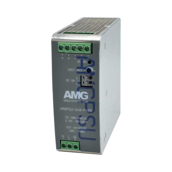 48 VDC, 480W (10A) Industrial Power Supply, DIN-Rail Mounting, -40°C to +70°C