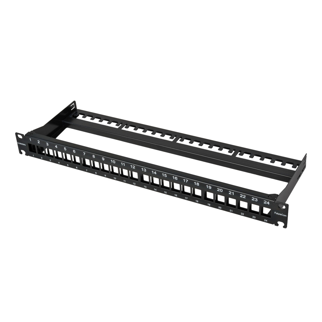 Everon™ Copper 24-Port Patch Panel, Flush Mount - Blue Helix