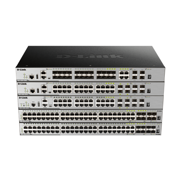 DGS-3630 Series – 20-port SFP Layer 3 Stackable Managed Gigabit Switch including 4-port Combo 1000BaseT/SFP plus 4 10GE SFP+
