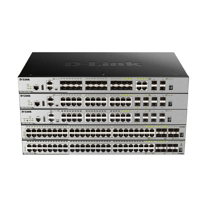 DGS-3630 Series – 20-port GE Layer 3 Stackable Managed Gigabit Switch including 4-port Combo 1000BaseT/SFP plus 4 10GE SFP+ DGS-3630 Series - 20-port GE Layer 3 Stackable Managed Gigabit Switch including 4-port Combo 1000BaseT/SFP plus 4 10GE SFP+