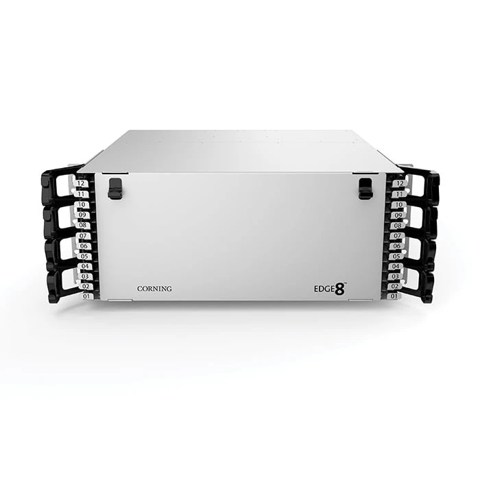 19-in 4U EDGE8® Housing with 12 Separate Sliding Trays 19-in 4U EDGE8® Housing with 12 Separate Sliding Trays