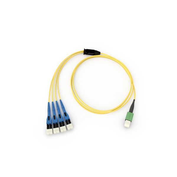 EDGE8 QSFP to SFP+ Staggered Harness, 8F, Bend-Improved SM (OS2), MTP® (Non-Pinned)